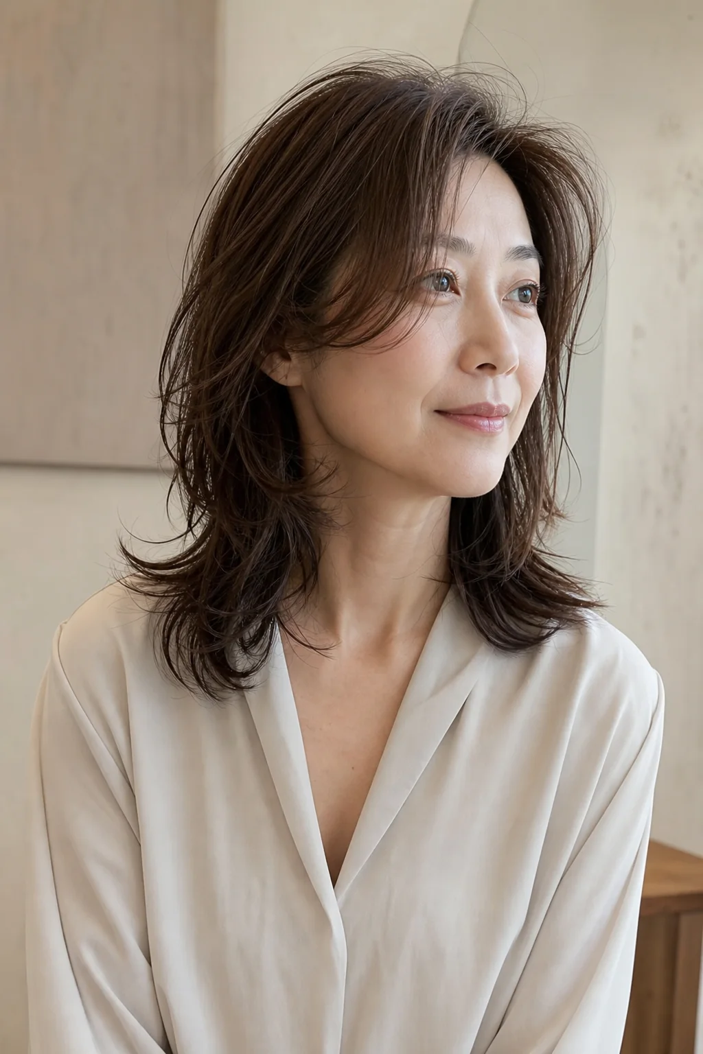 花森町 美容室 Kukka Hairの柔らかいミディアムレイヤー