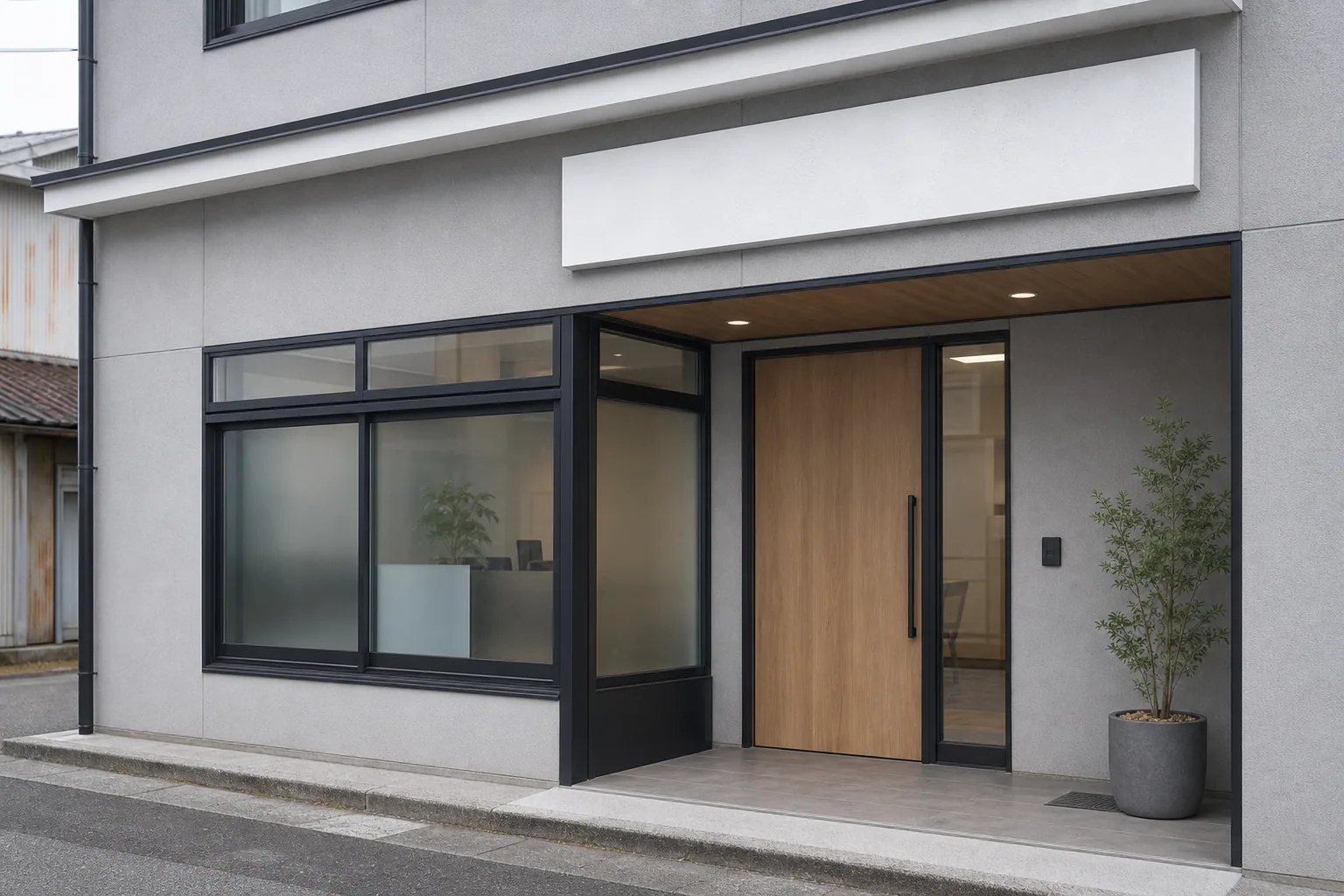 しらかば行政書士事務所の架空の相談室入口